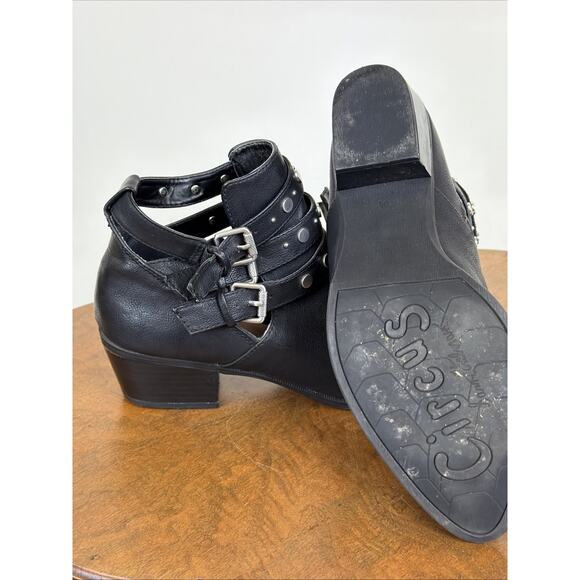 Sam Edelman Black Bootie Circus Studded Ankle Boots Womens Size 9.5 Ladies Shoes - Picture 2 of 7